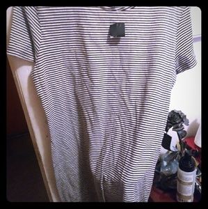 Forever 21 black and cream striped dress